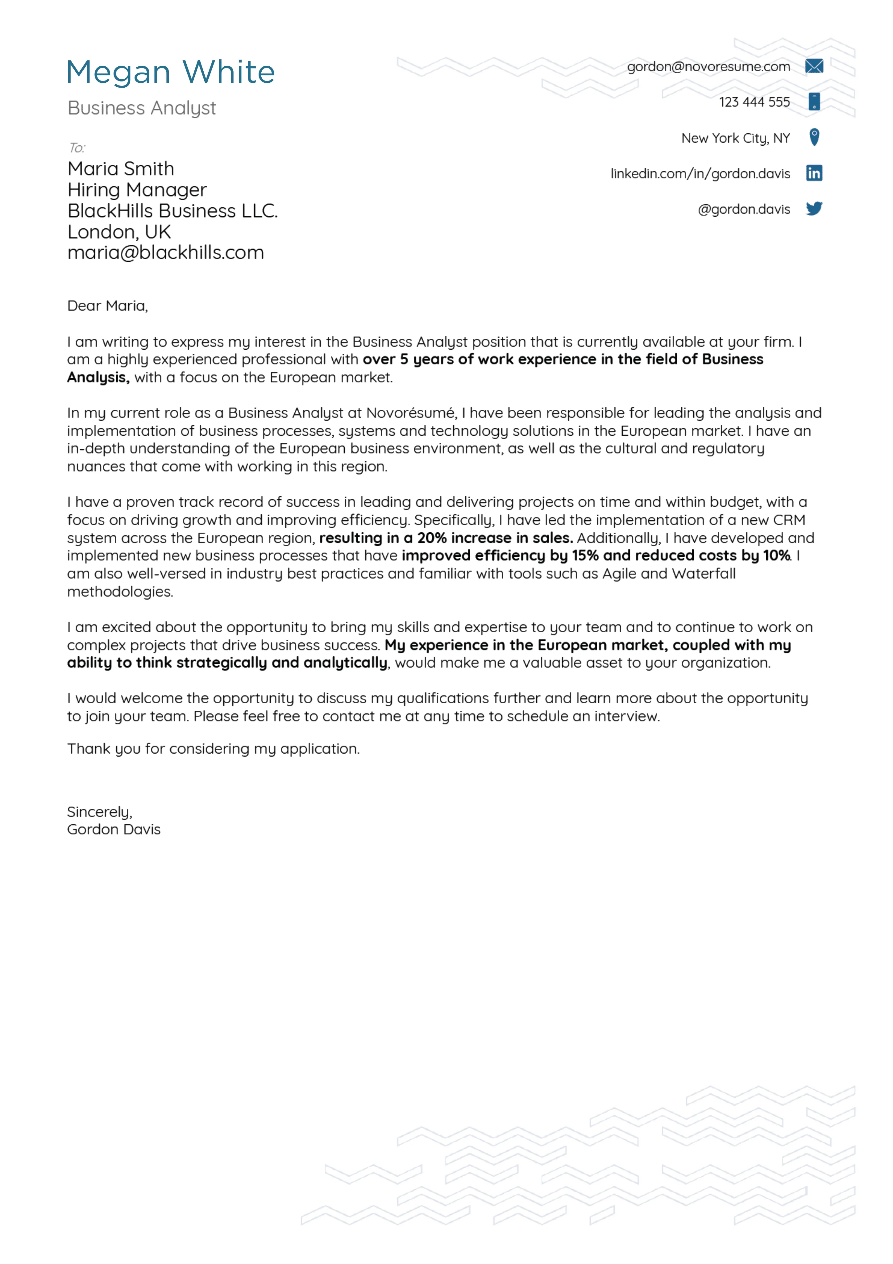 Functional Templates for Cover Letter