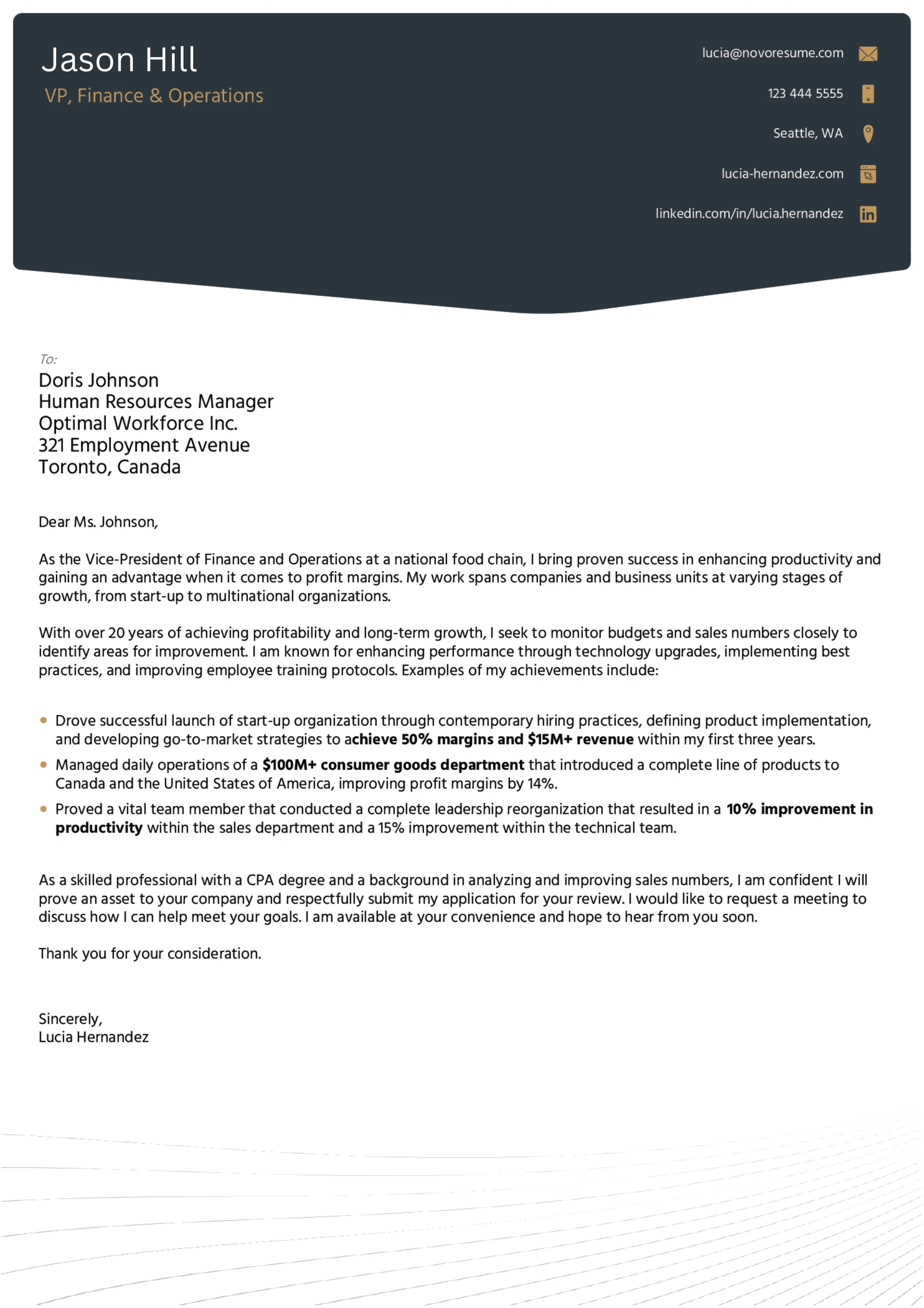 General Templates for Cover Letter