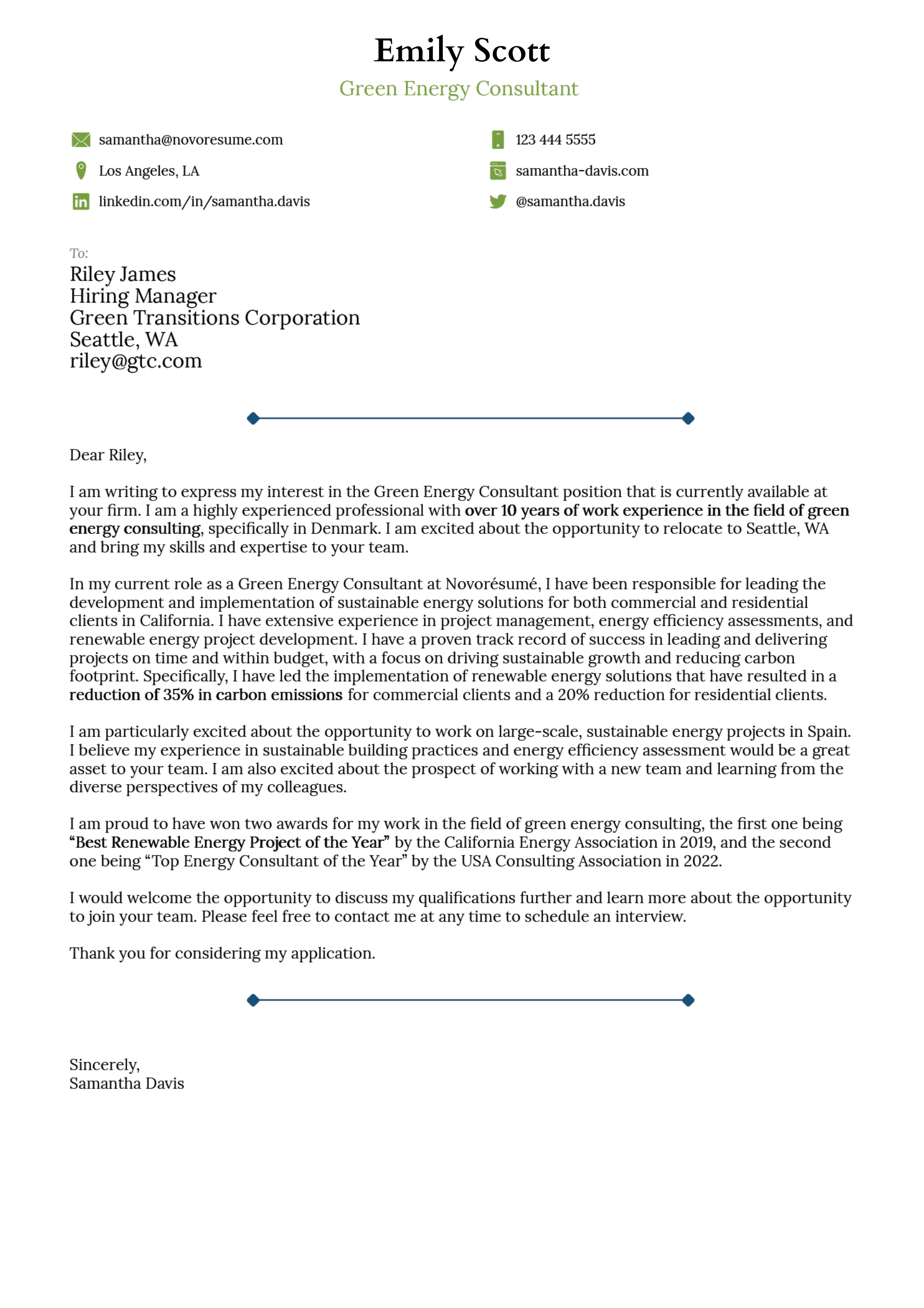 Minimalist Templates for Cover Letter