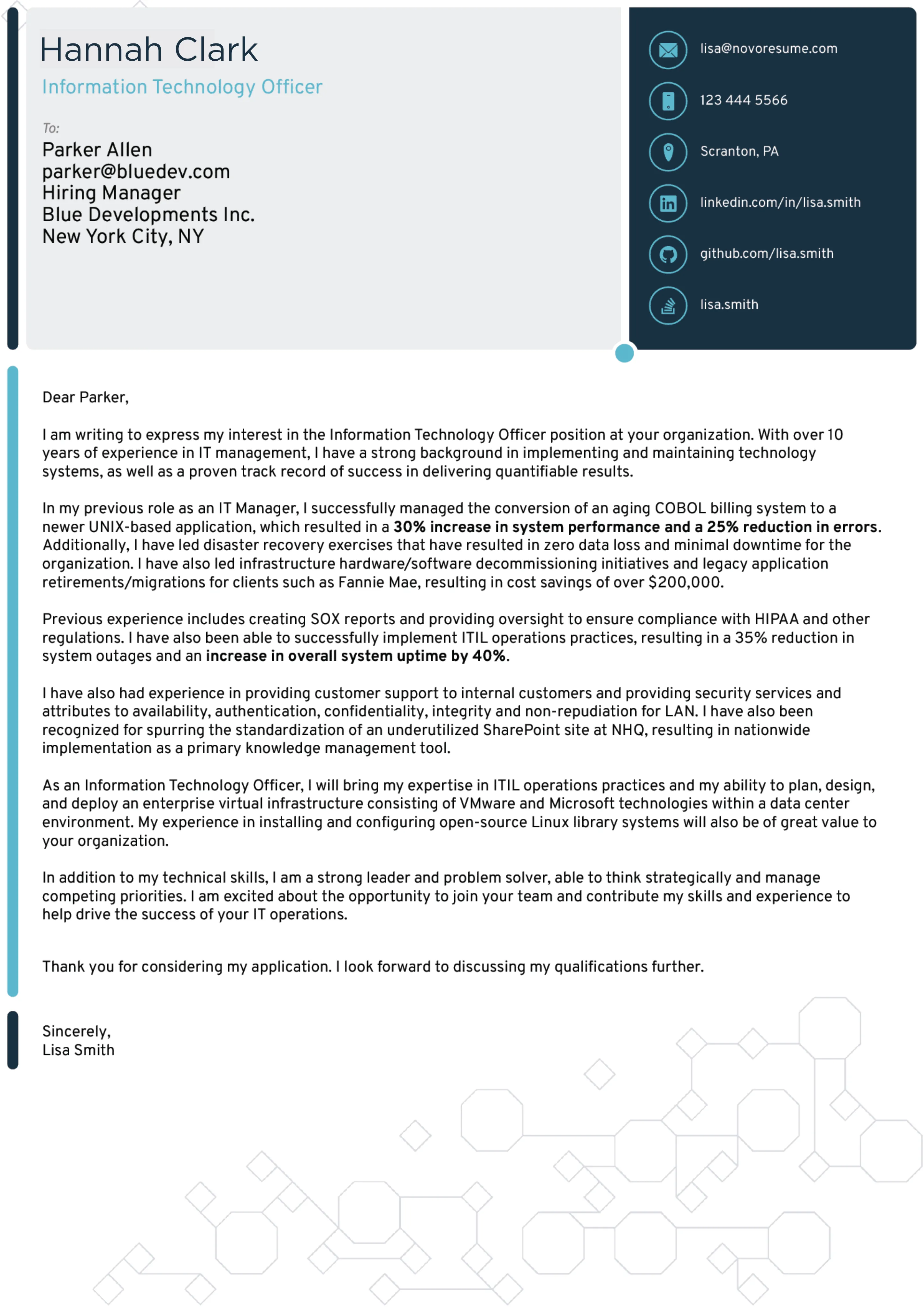 Professional Templates for Cover Letter