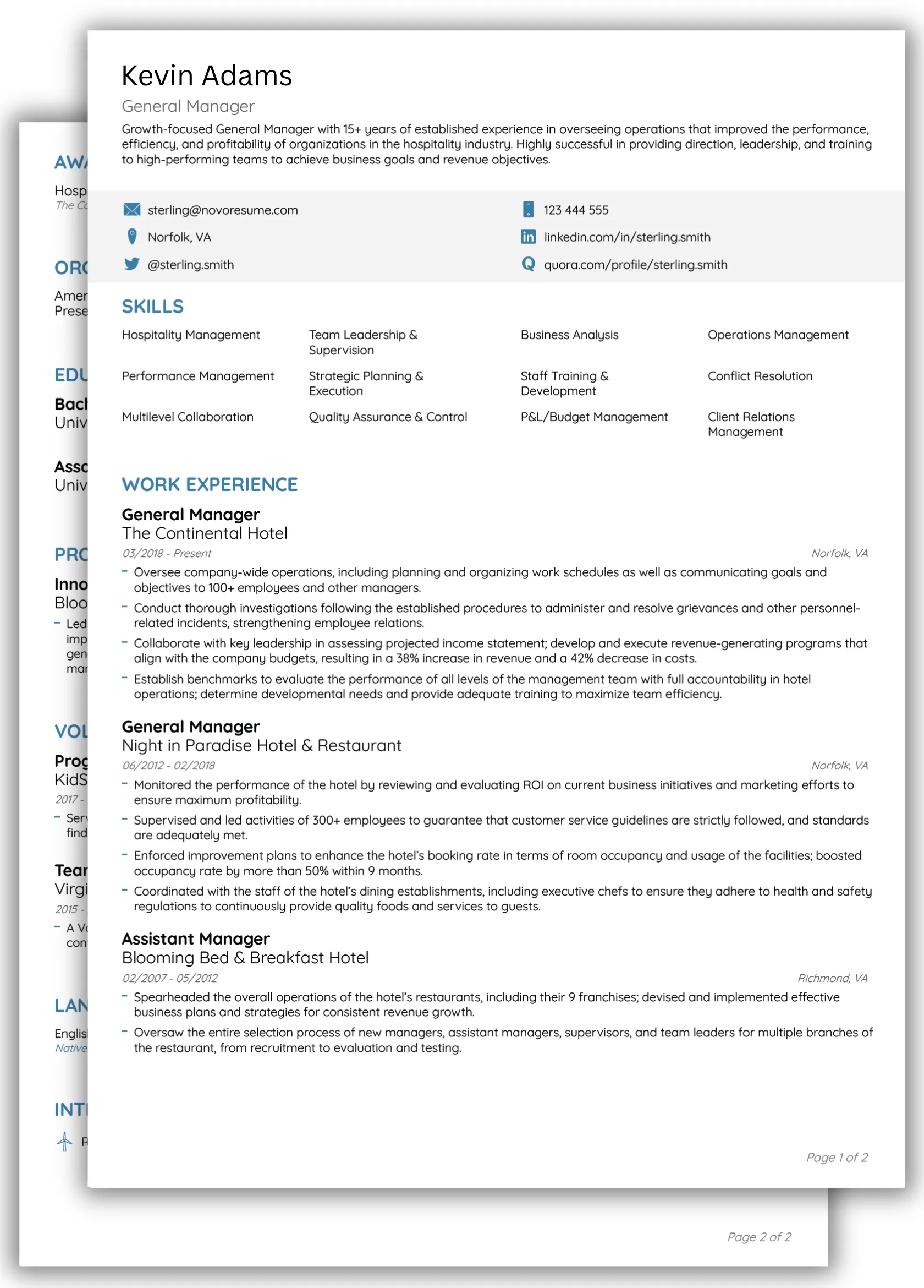 Executive CV Template